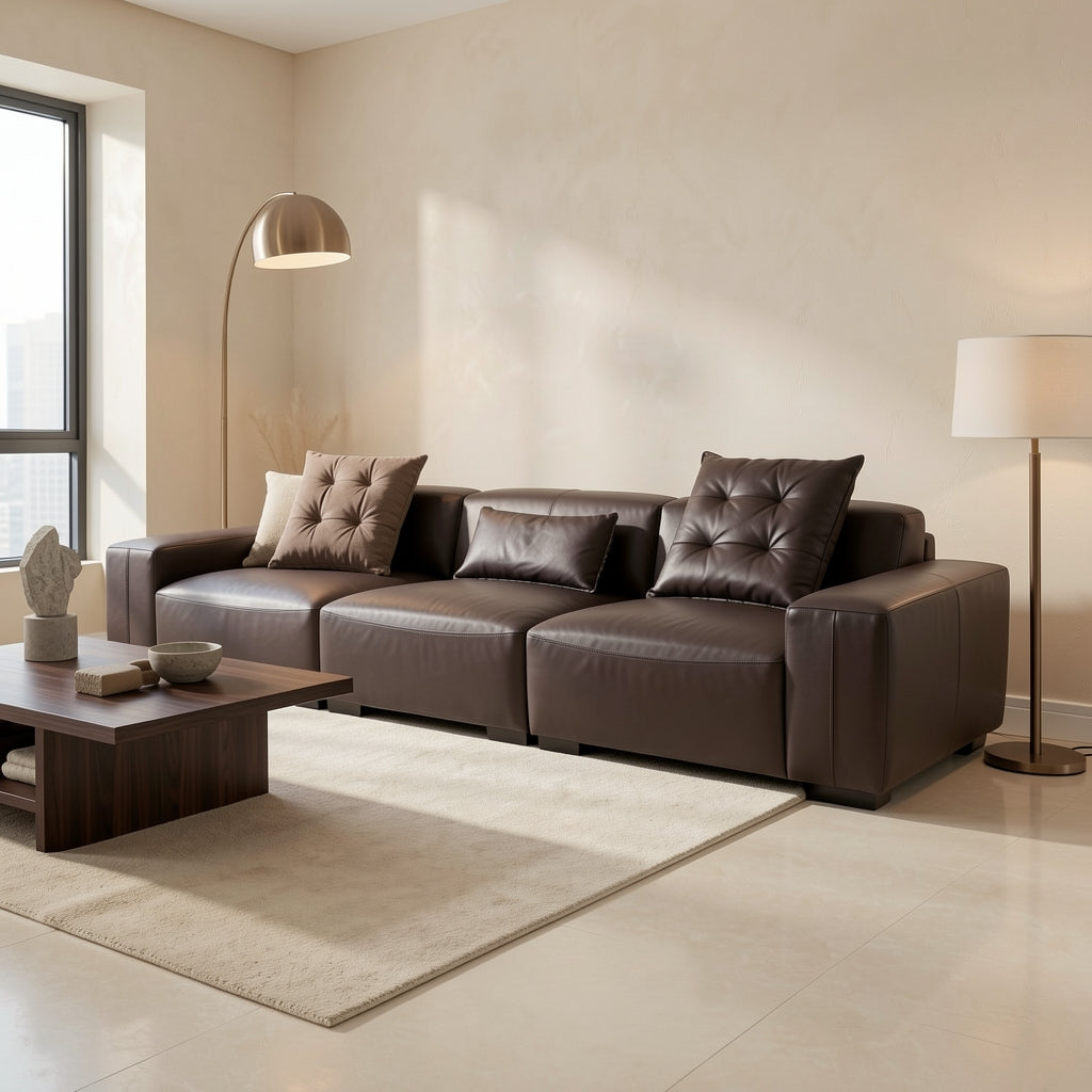 Dark Brown Sectional Sofa (GD29) in marble bronze