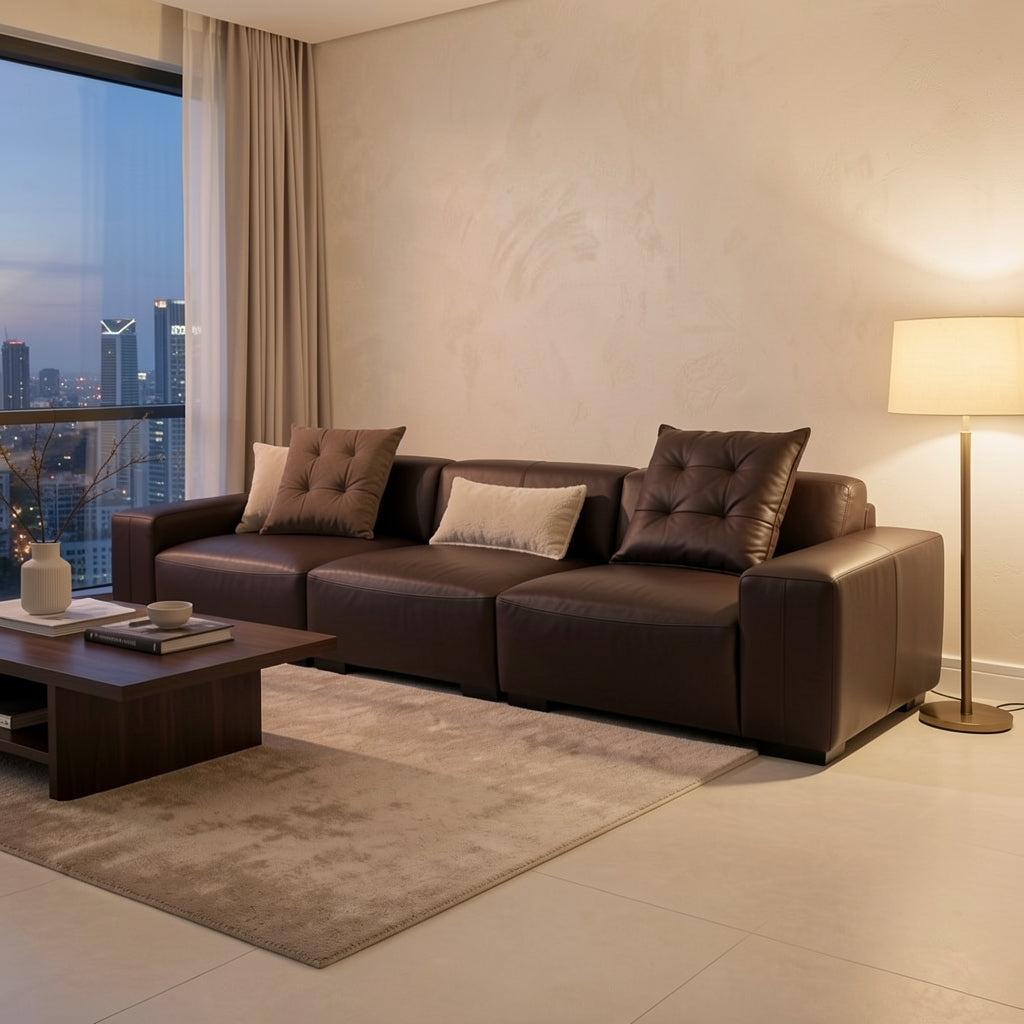 Dark Brown Sectional Sofa (GD29) in urban dusk