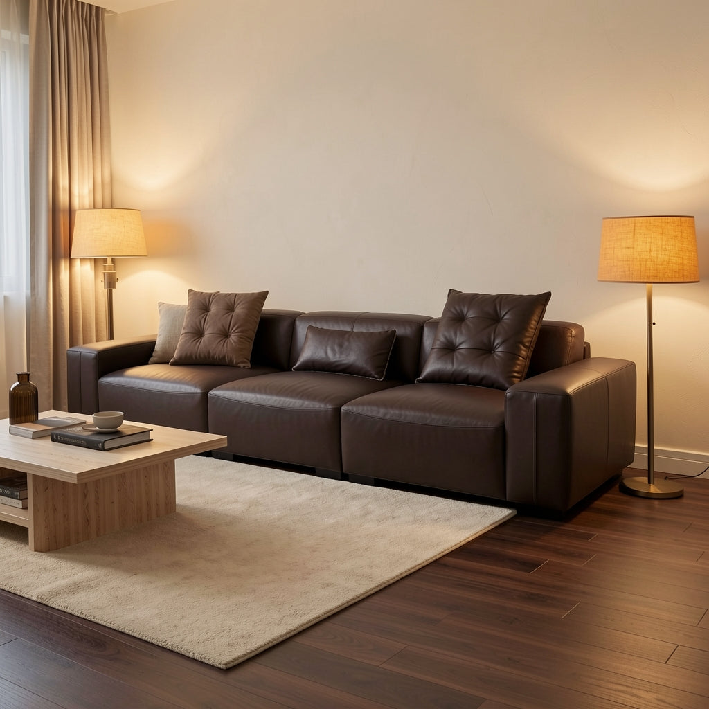 Dark Brown Sectional Sofa (GD29) in warm evening walnut