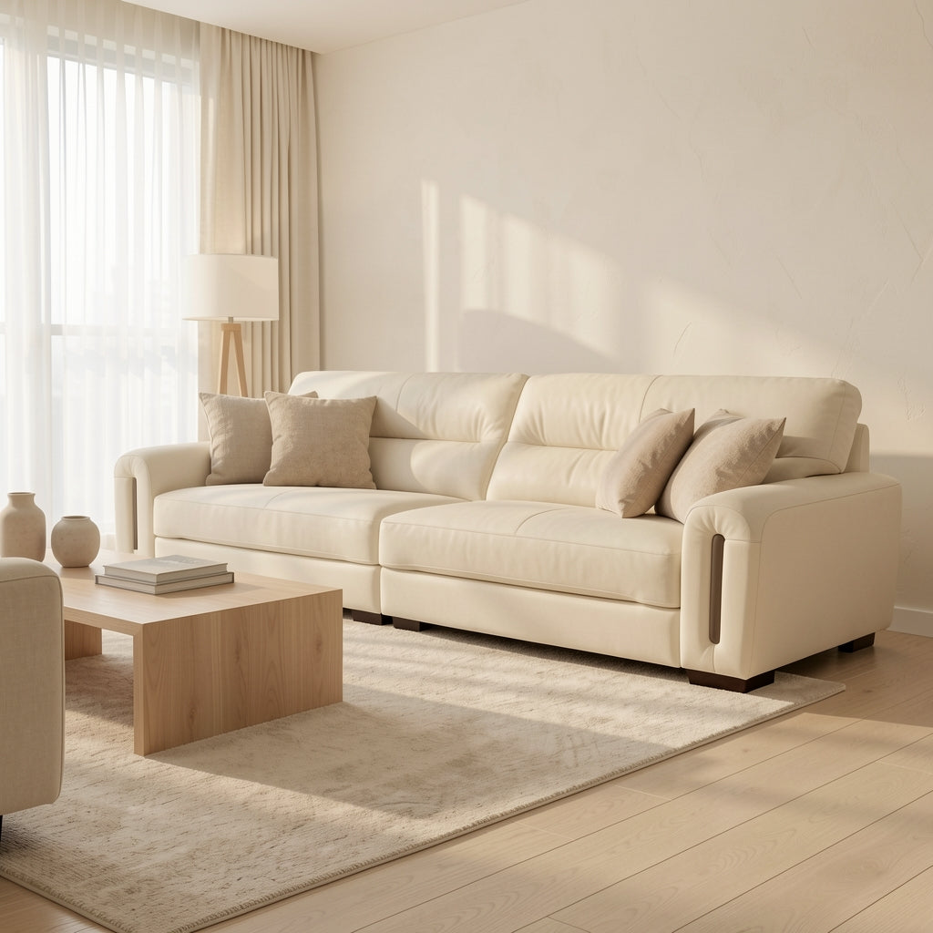 Brown Rectangular Sofa (GD35) in soft oak daylight