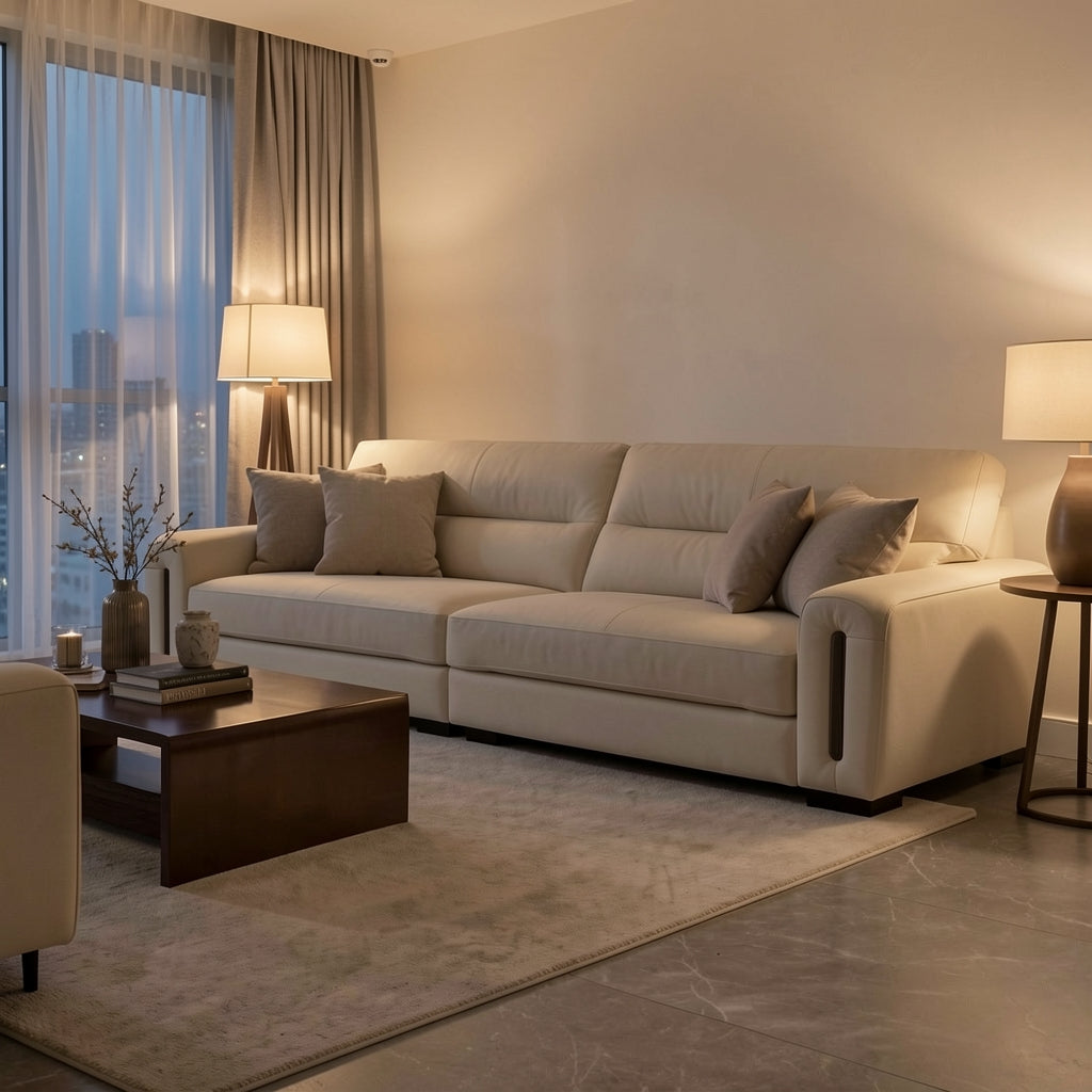 Brown Rectangular Sofa (GD35) in urban dusk