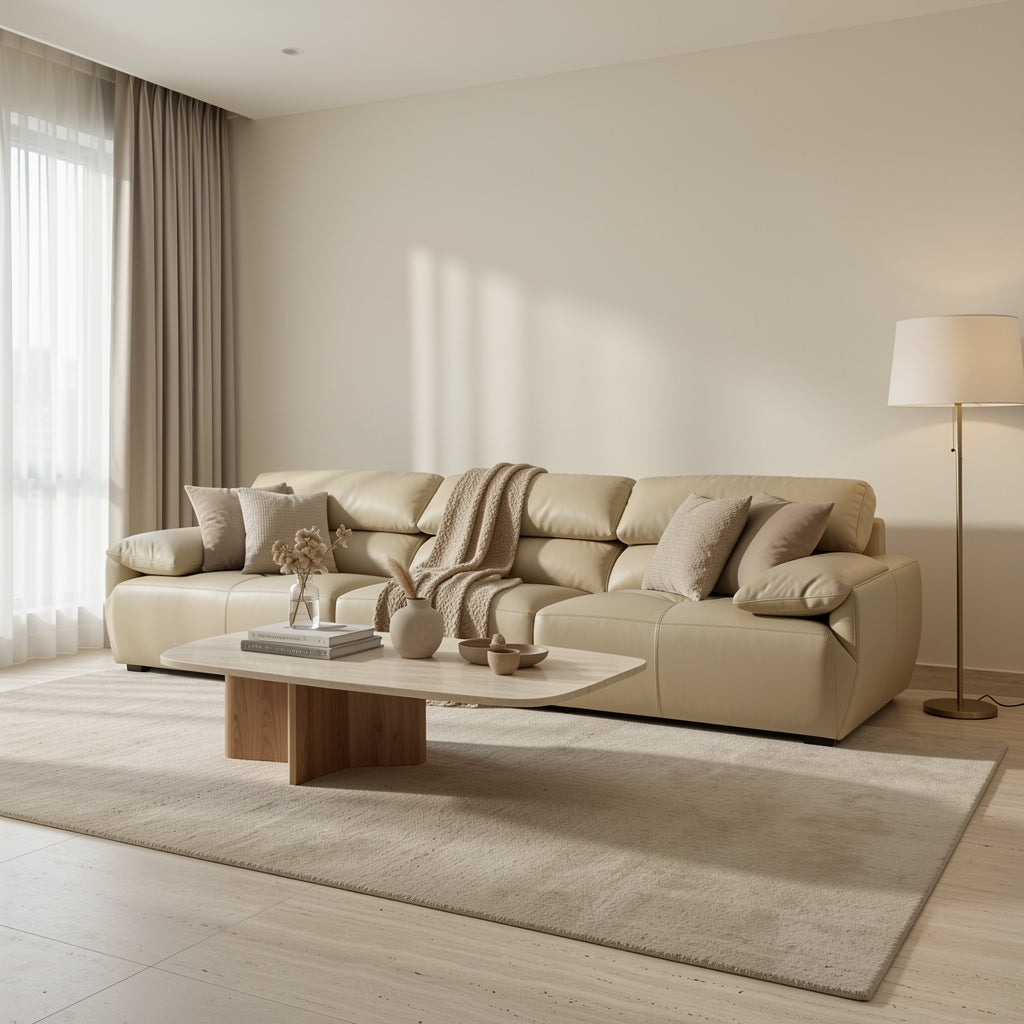 Cream Sofa (GD43) in home staged