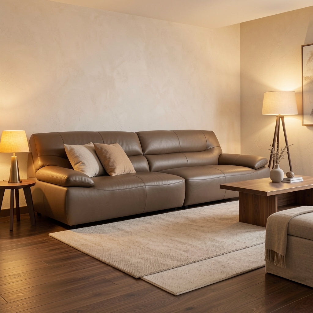 Gray Sofa (GD44) in warm evening walnut