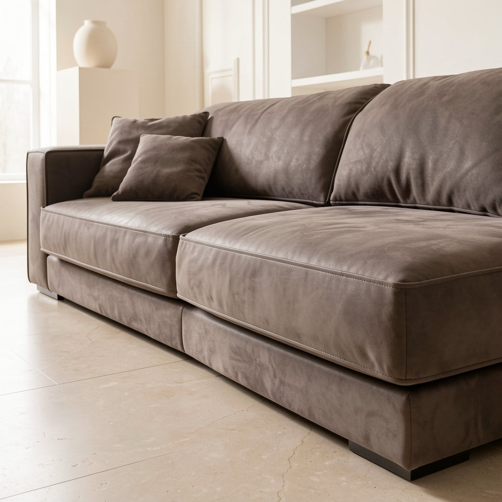 Dark Grey L-Shaped Sofa (GD64) in low