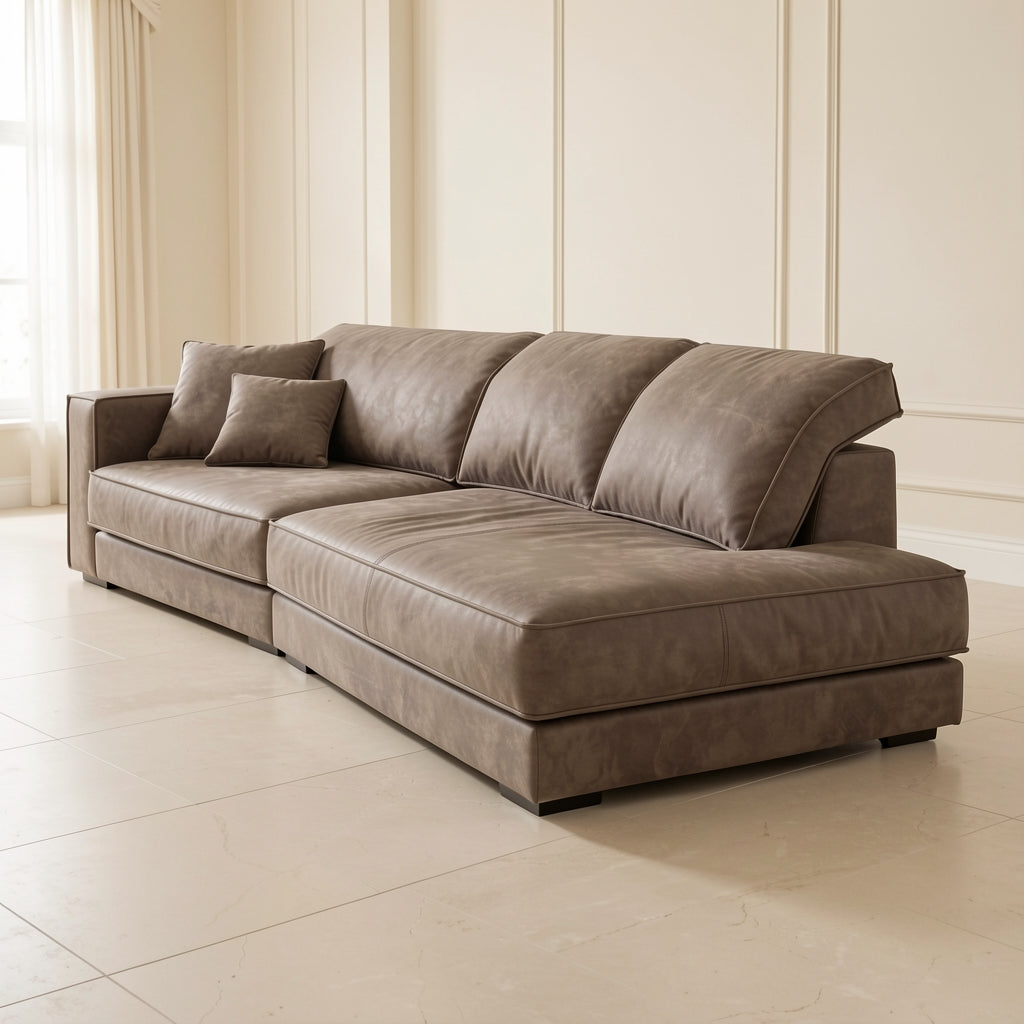 Dark Grey L-Shaped Sofa (GD64) in right