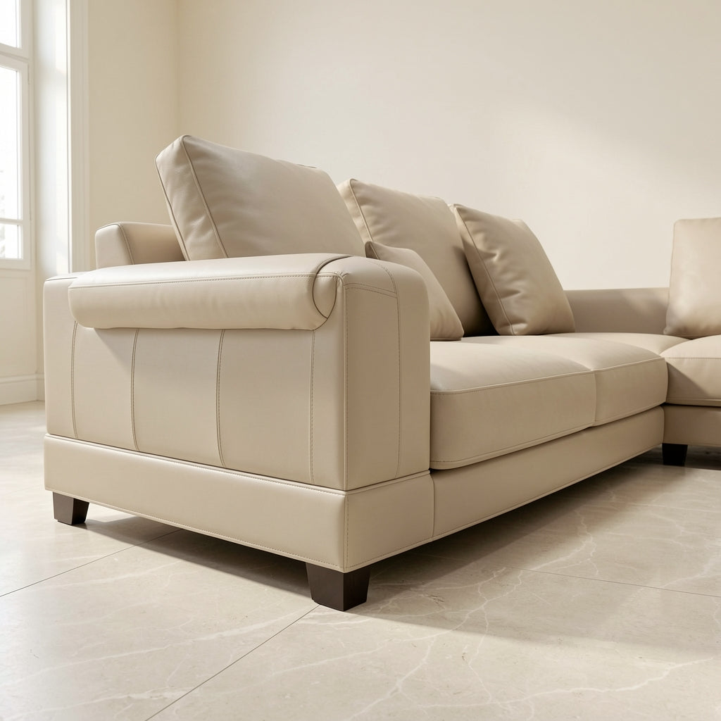 Light-Colored Low-Back Sofa (GD65) in low