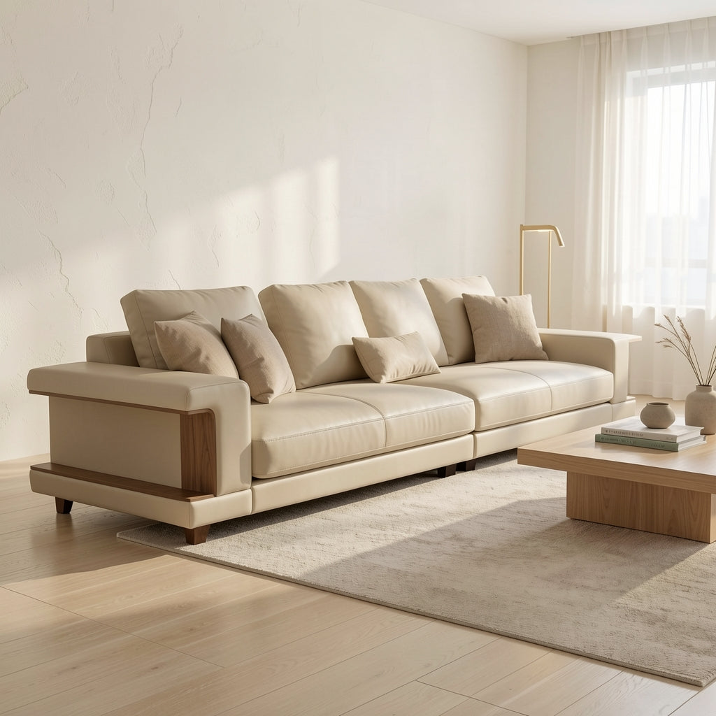 Light-Colored Low-Back Sofa (GD65) in soft oak daylight