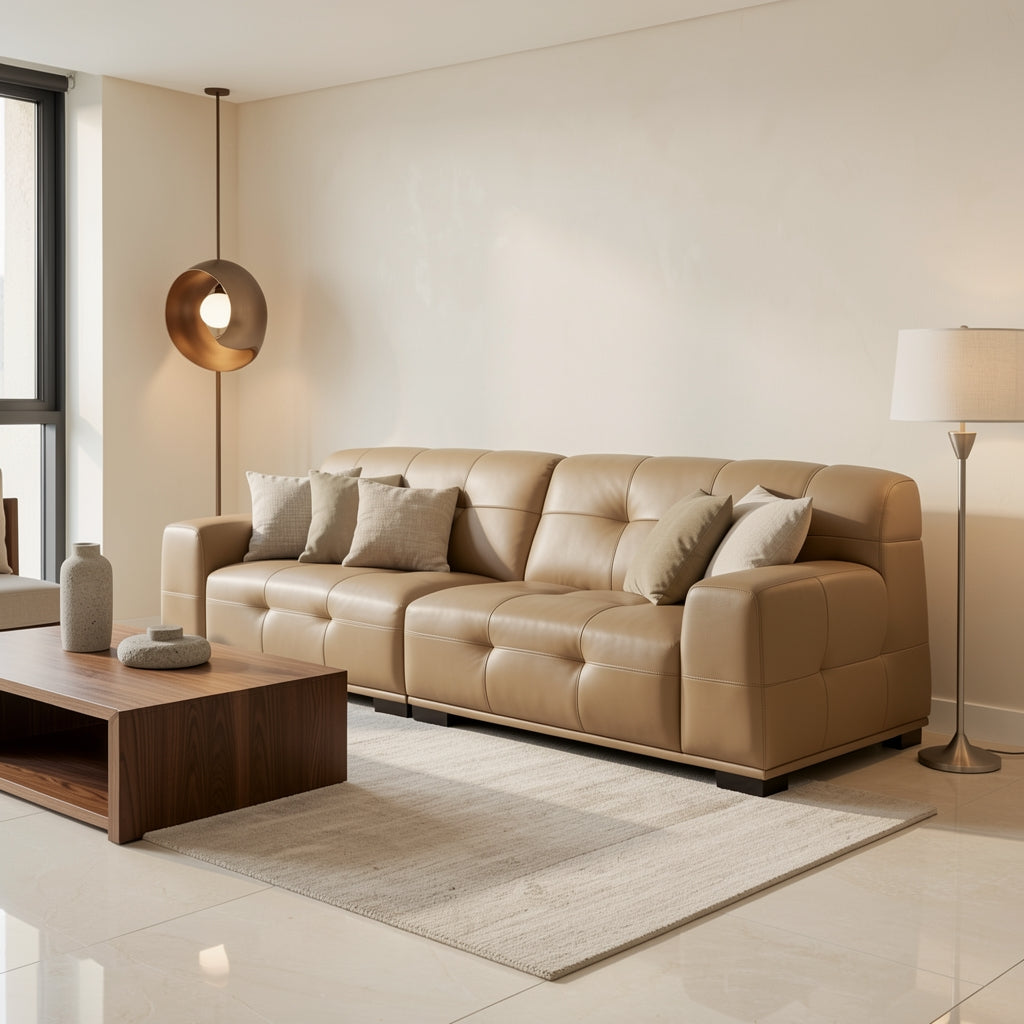 Quilted Sofa (GD72) in marble bronze