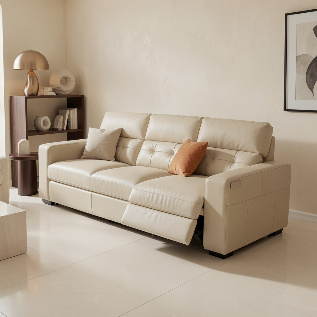 Beige Power Reclining Sofa (DYFQ2713) in marble bronze