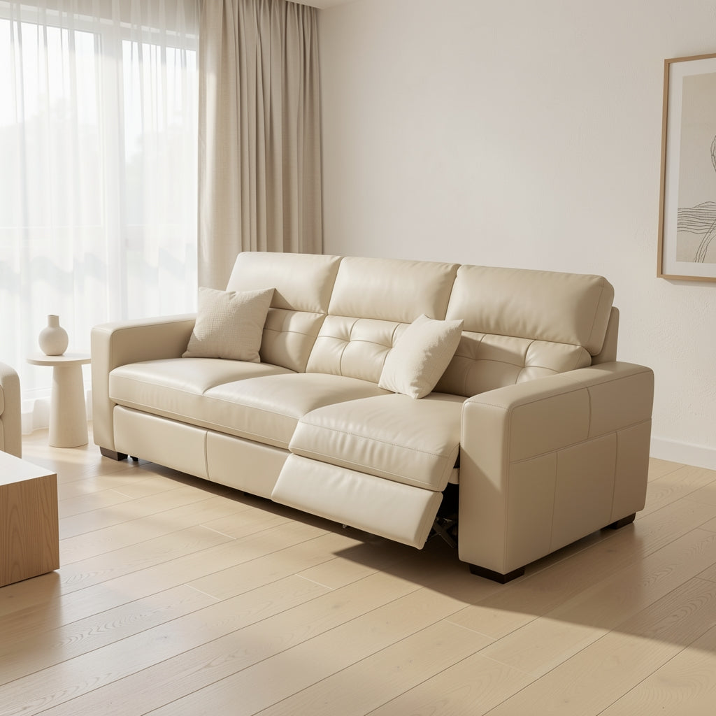 Beige Power Reclining Sofa (DYFQ2713) in soft oak daylight