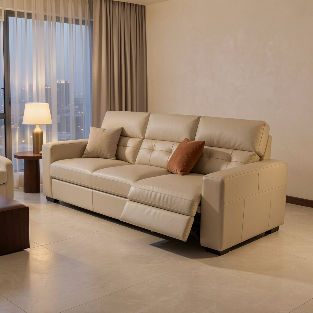 Beige Power Reclining Sofa (DYFQ2713) in urban dusk