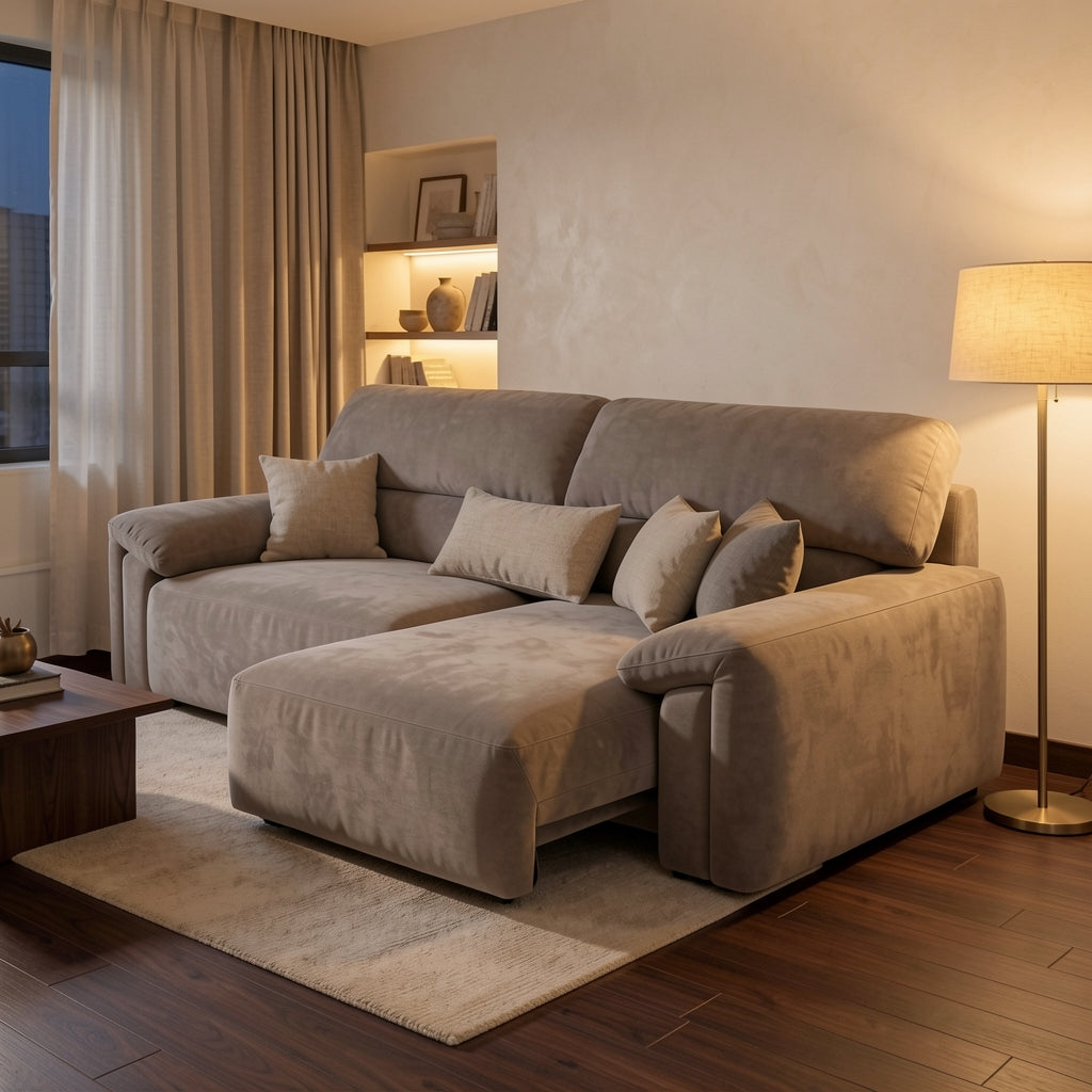 Gray Sofa (DYYF3002) in warm evening walnut