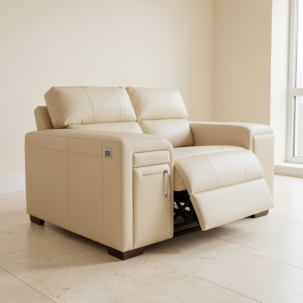 White Power Reclining Sofa (DYYF386) in right