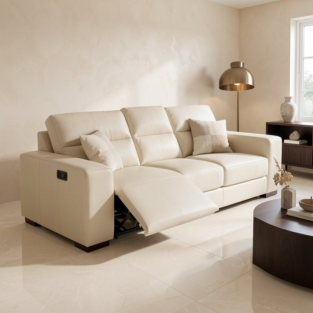 White Power Reclining Sofa (DYYF386) in marble bronze