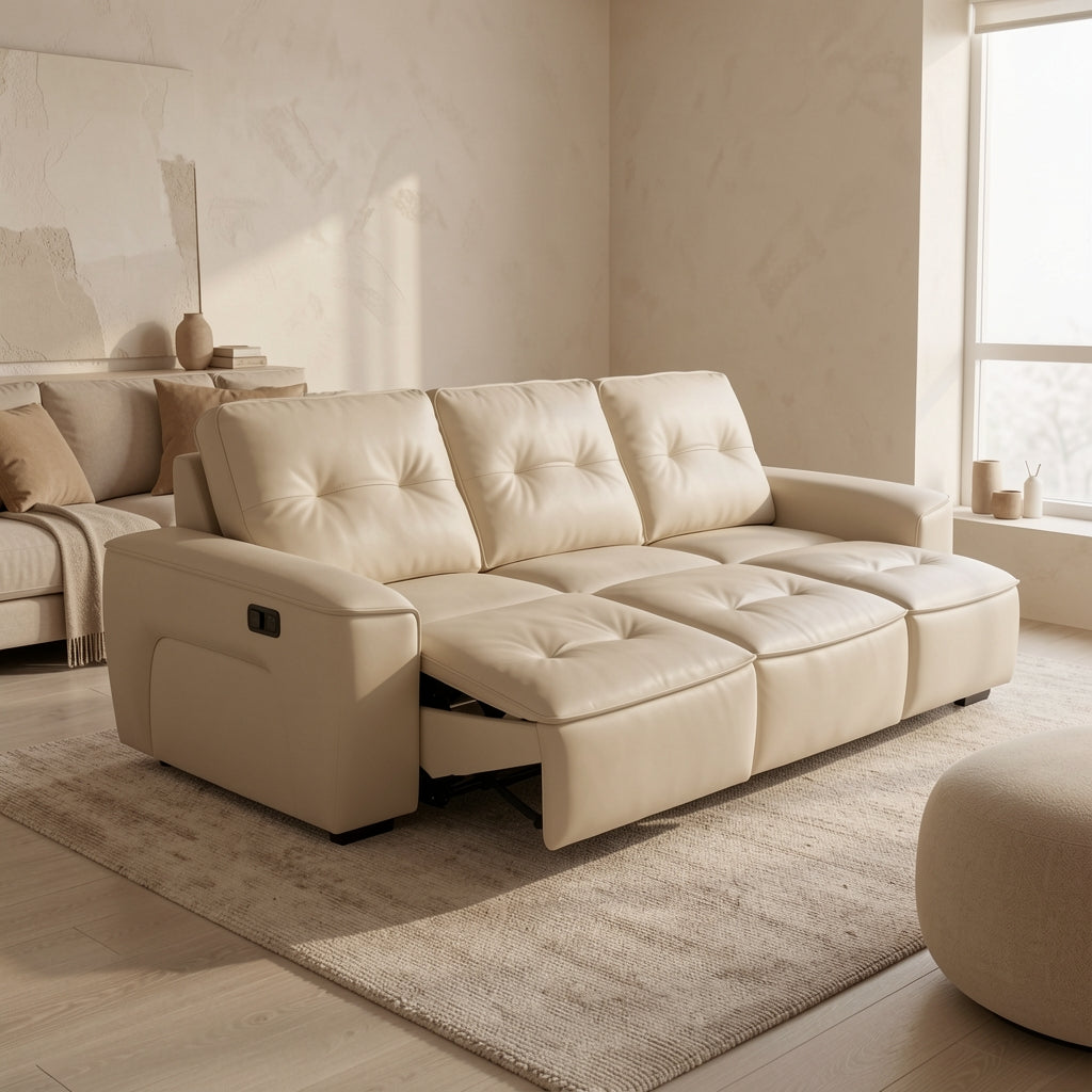 Black Power Reclining Sofa (黑金刚拉床) in tonal taupe cocoon