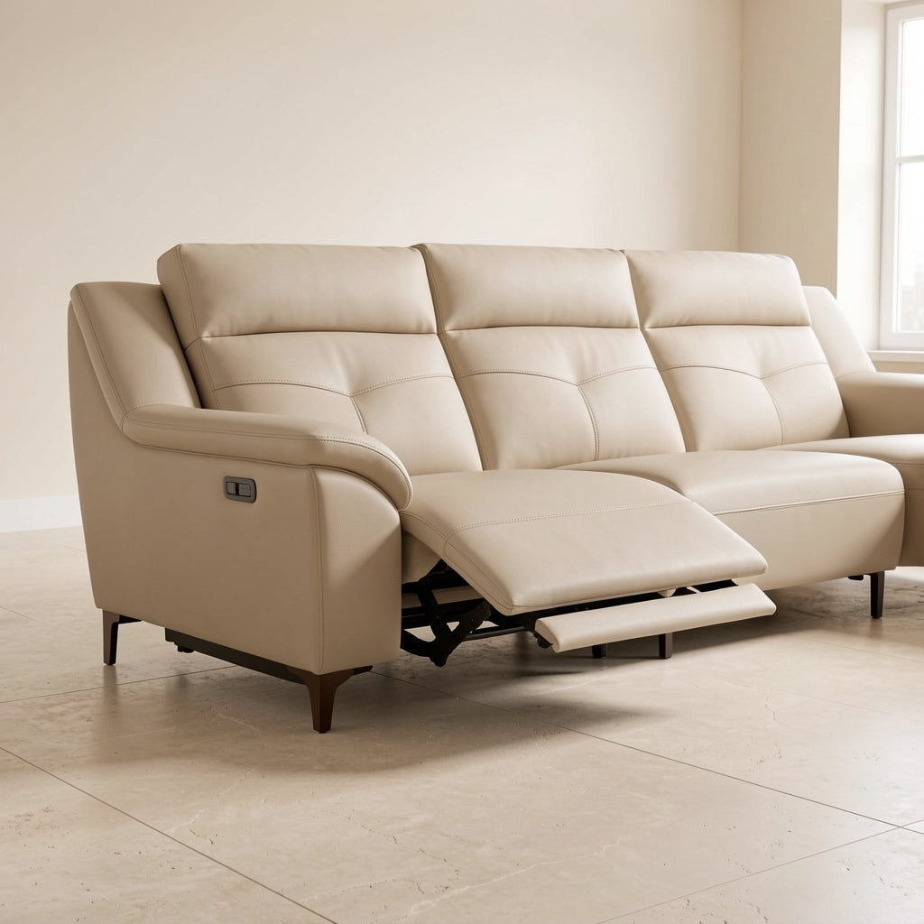 Beige Power Reclining Sofa (GD103) in low