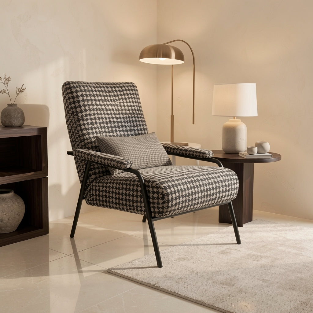 Mid-century Modern Lounge Chair (DYC01) in marble bronze