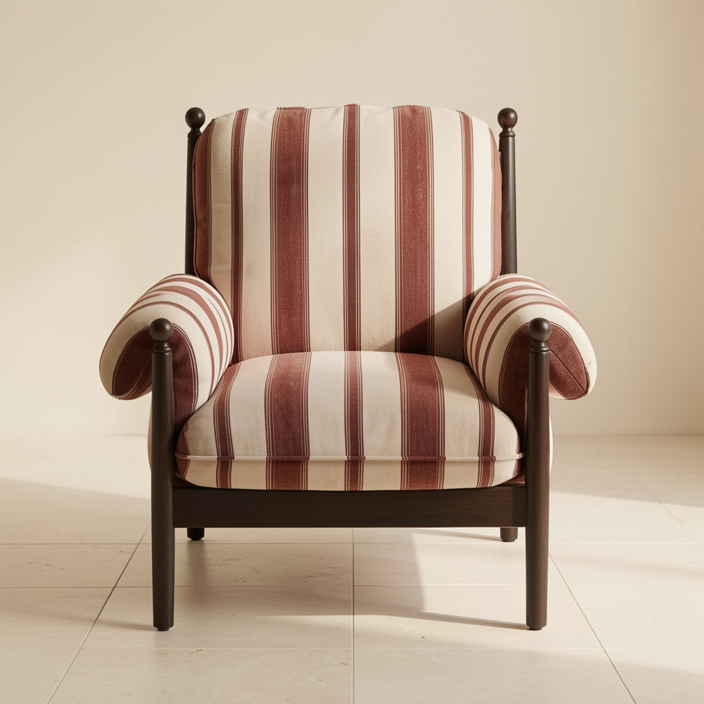 Striped Lounge Chair (赤乌椅) in front