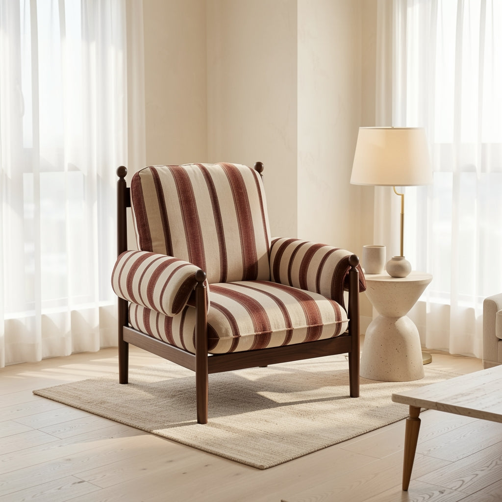 Striped Lounge Chair (赤乌椅) in home staged