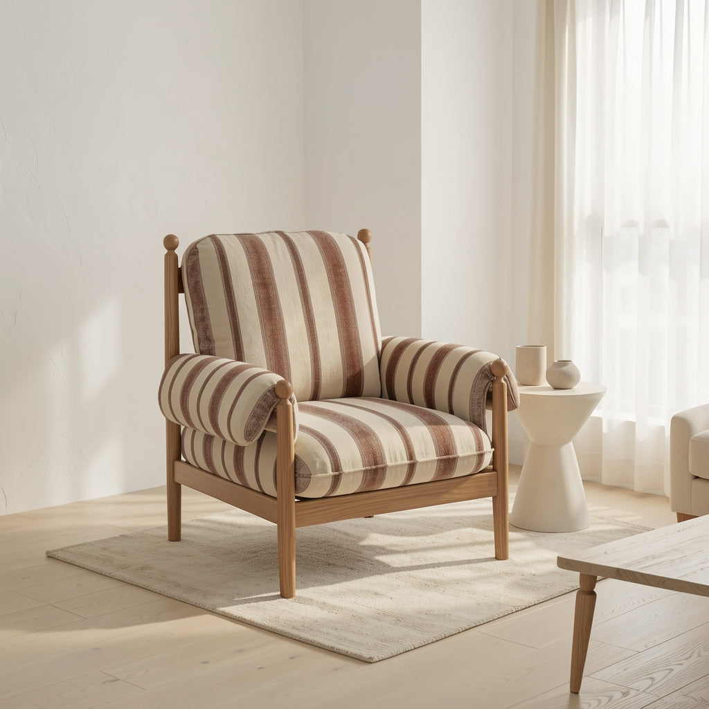 Striped Lounge Chair (赤乌椅) in soft oak daylight