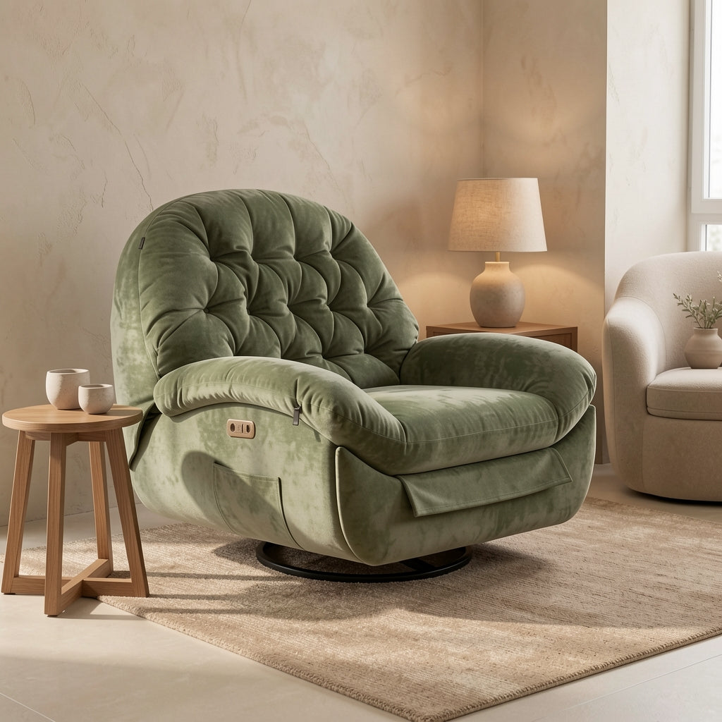Green Lounge Chair (DYTT电动) in tonal taupe cocoon