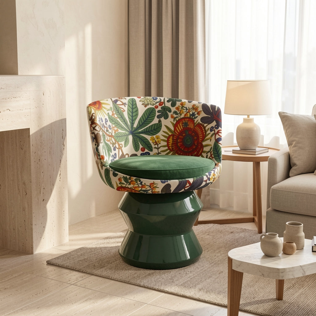 Floral Lounge Chair (DY001) in home staged