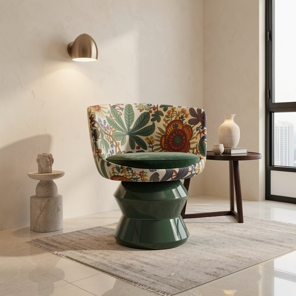 Floral Lounge Chair (DY001) in marble bronze
