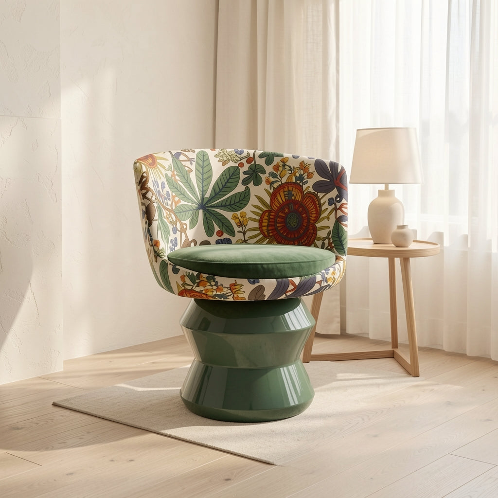 Floral Lounge Chair (DY001) in soft oak daylight