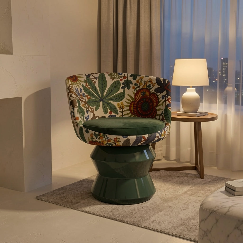 Floral Lounge Chair (DY001) in urban dusk