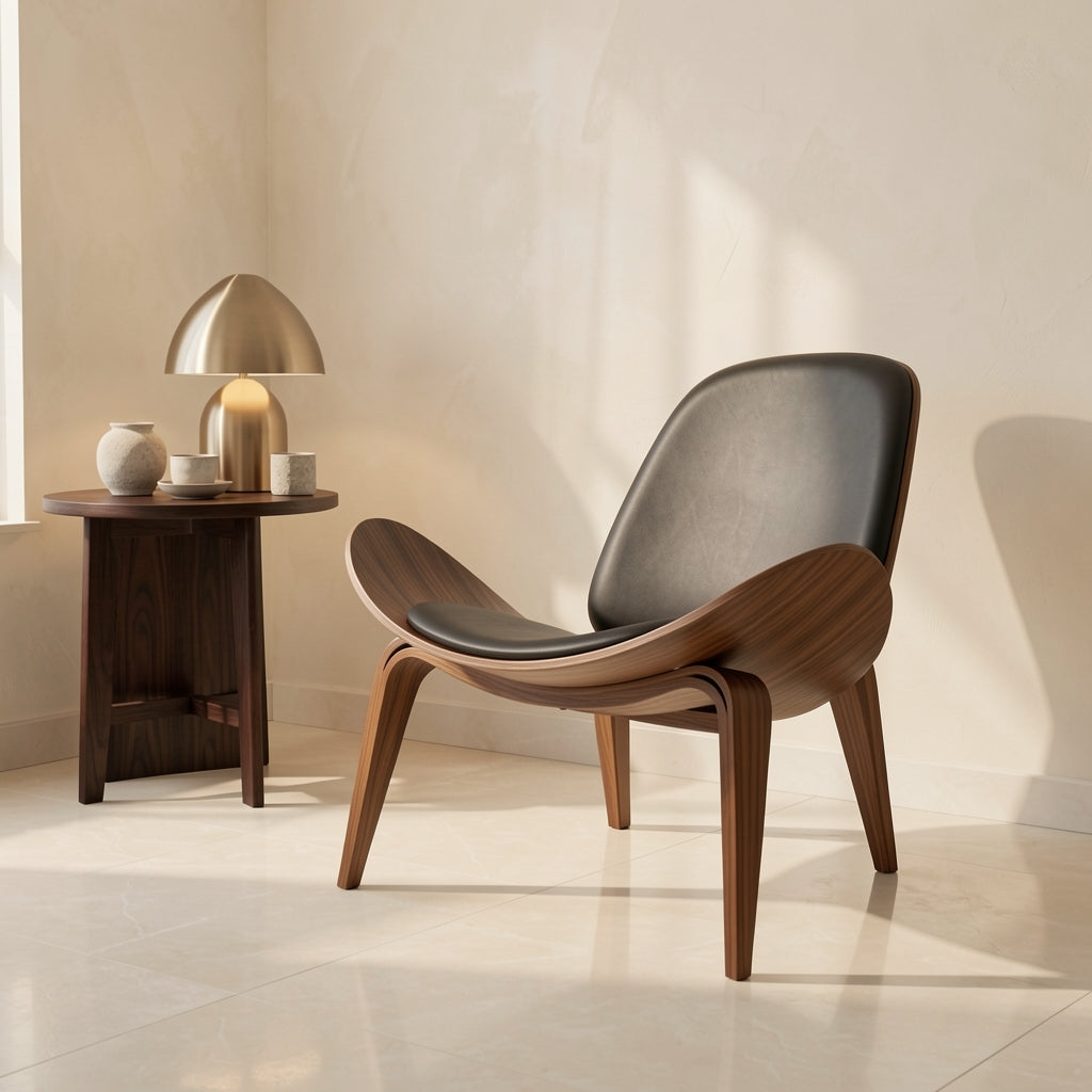 Curved Lounge Chair (飞机椅) in marble bronze