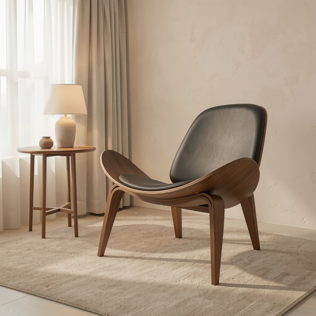 Curved Lounge Chair (飞机椅) in tonal taupe cocoon