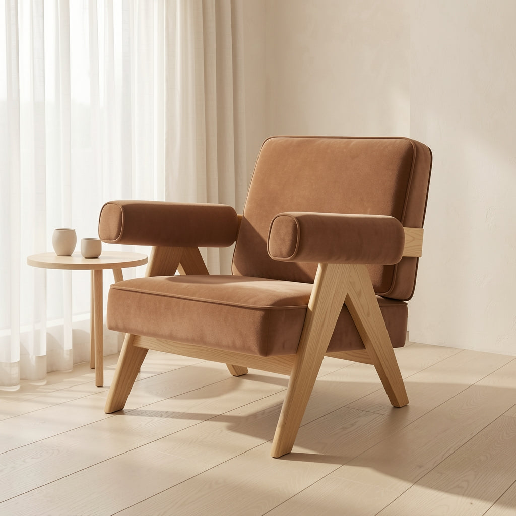 Mid-century Lounge Chair (DY653) in soft oak daylight