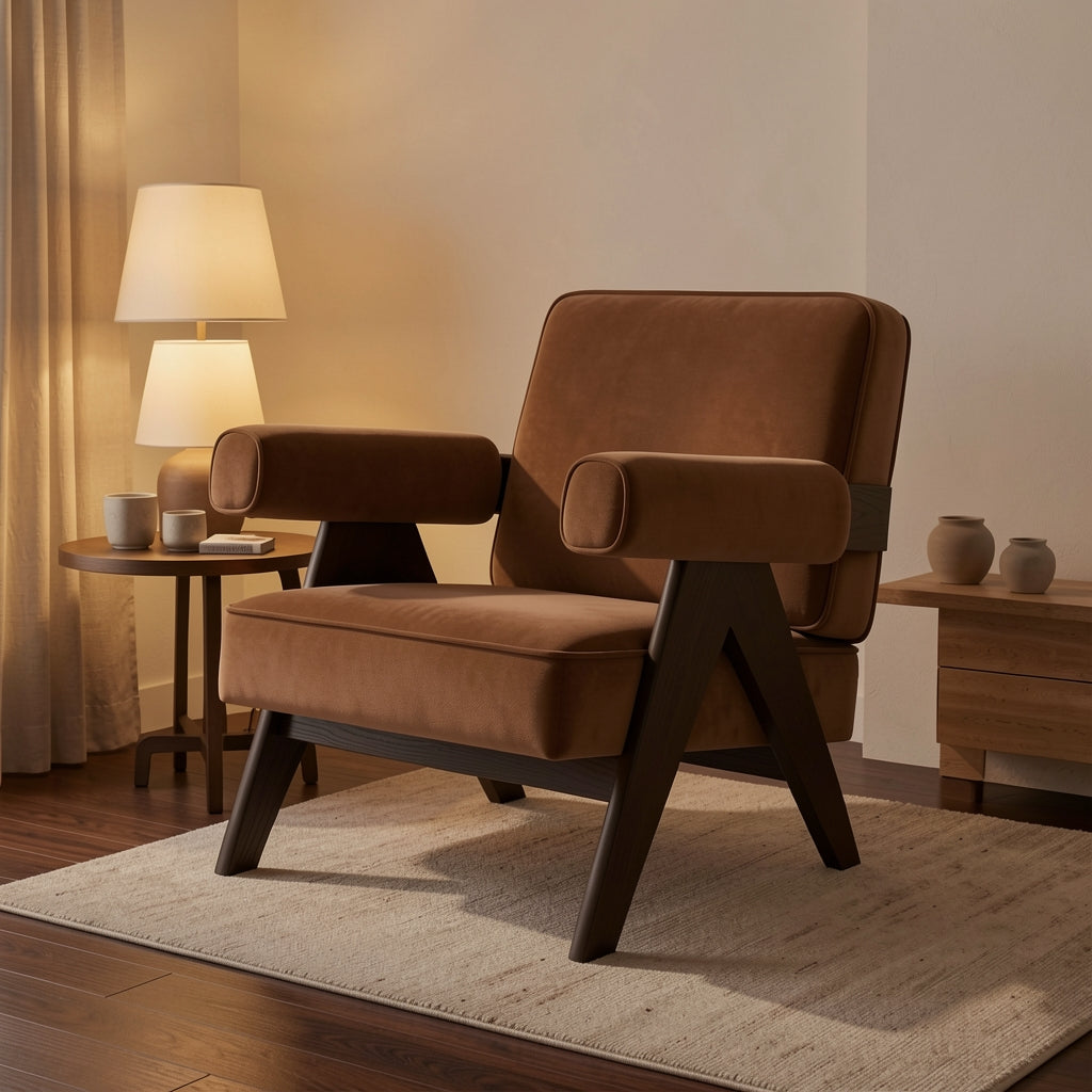 Mid-century Lounge Chair (DY653) in warm evening walnut