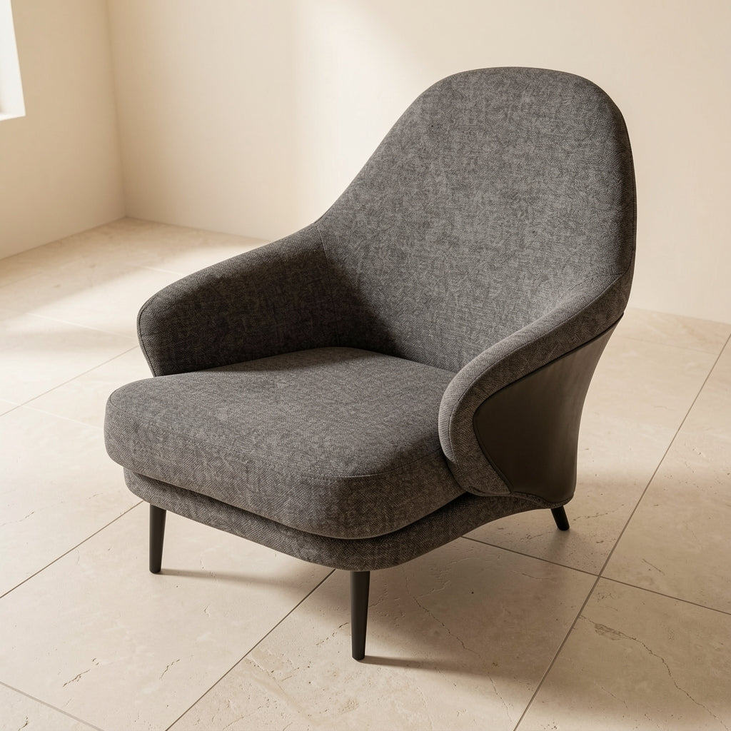 Gray Tweed Lounge Chair (DY920) in elevated