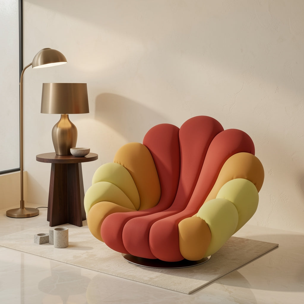 Colorful Lounge Chair (DY海葵转椅) in marble bronze