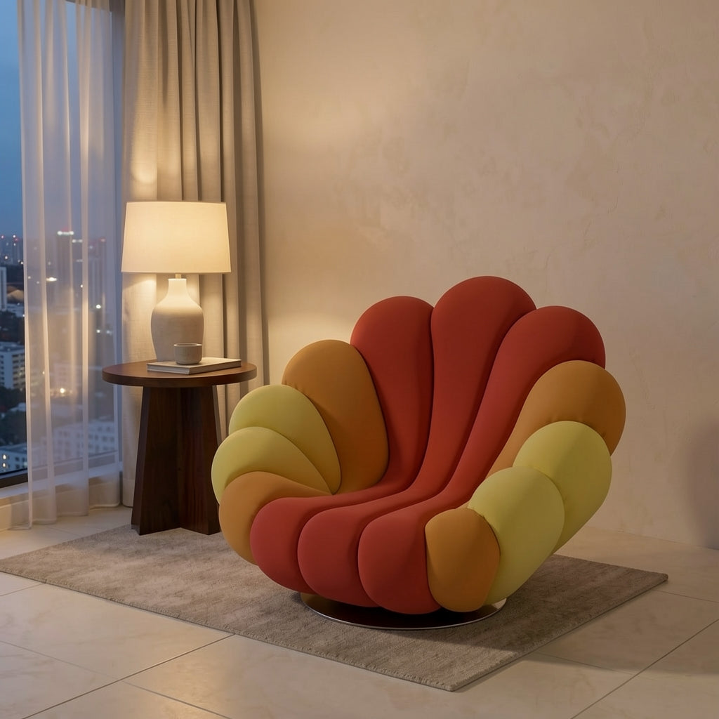 Colorful Lounge Chair (DY海葵转椅) in urban dusk
