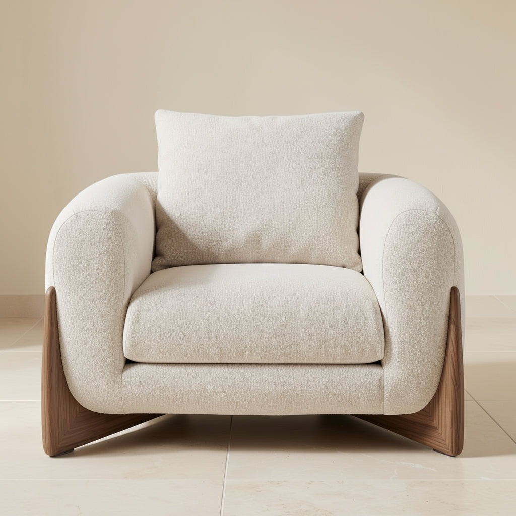White Square Lounge Chair (DY69) in front