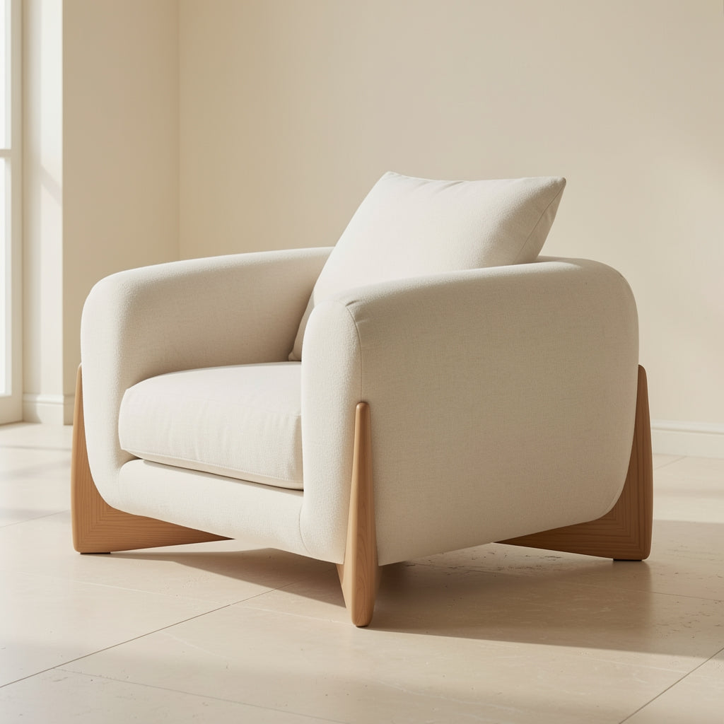 White Square Lounge Chair (DY69) in left