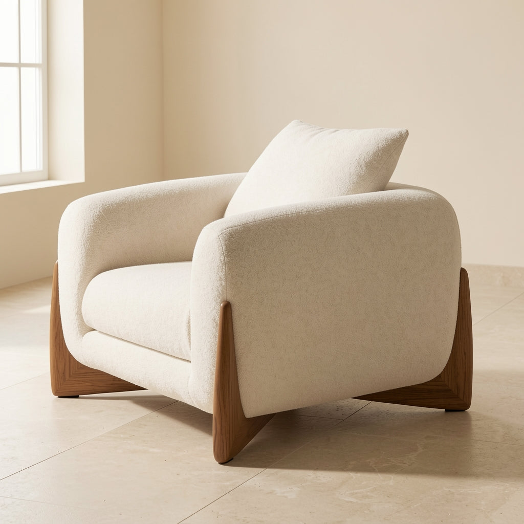 White Square Lounge Chair (DY69) in right