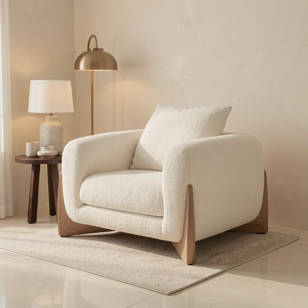 White Square Lounge Chair (DY69) in marble bronze