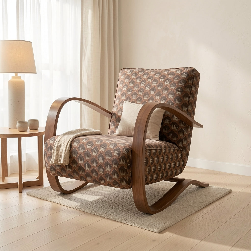 Patterned Lounge Chair (DY631) in soft oak daylight