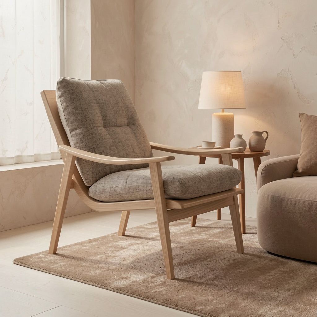 High-Back Lounge Chair (DY526) · Edition 2 in tonal taupe cocoon