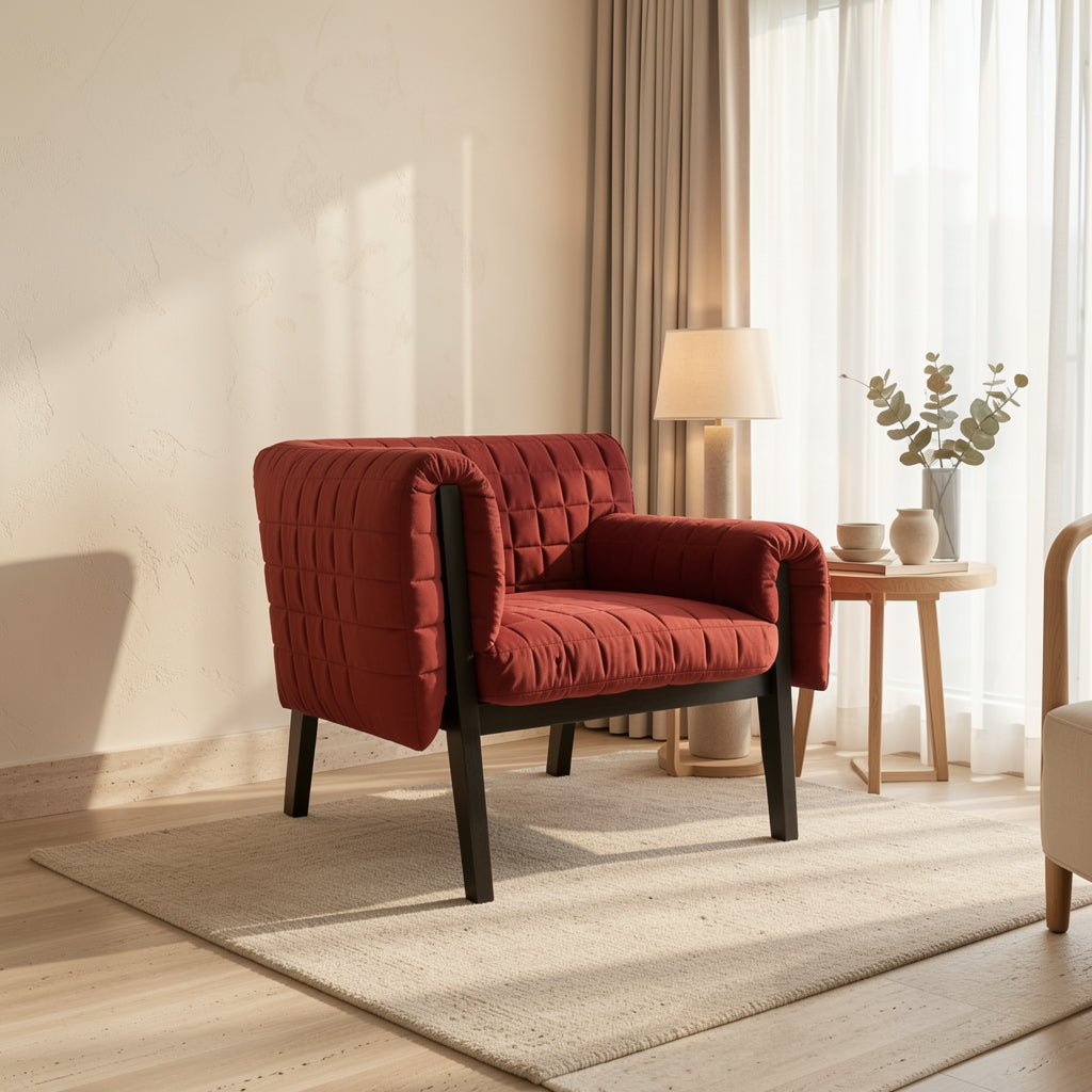 Quilted Lounge Chair (DY647) in home staged