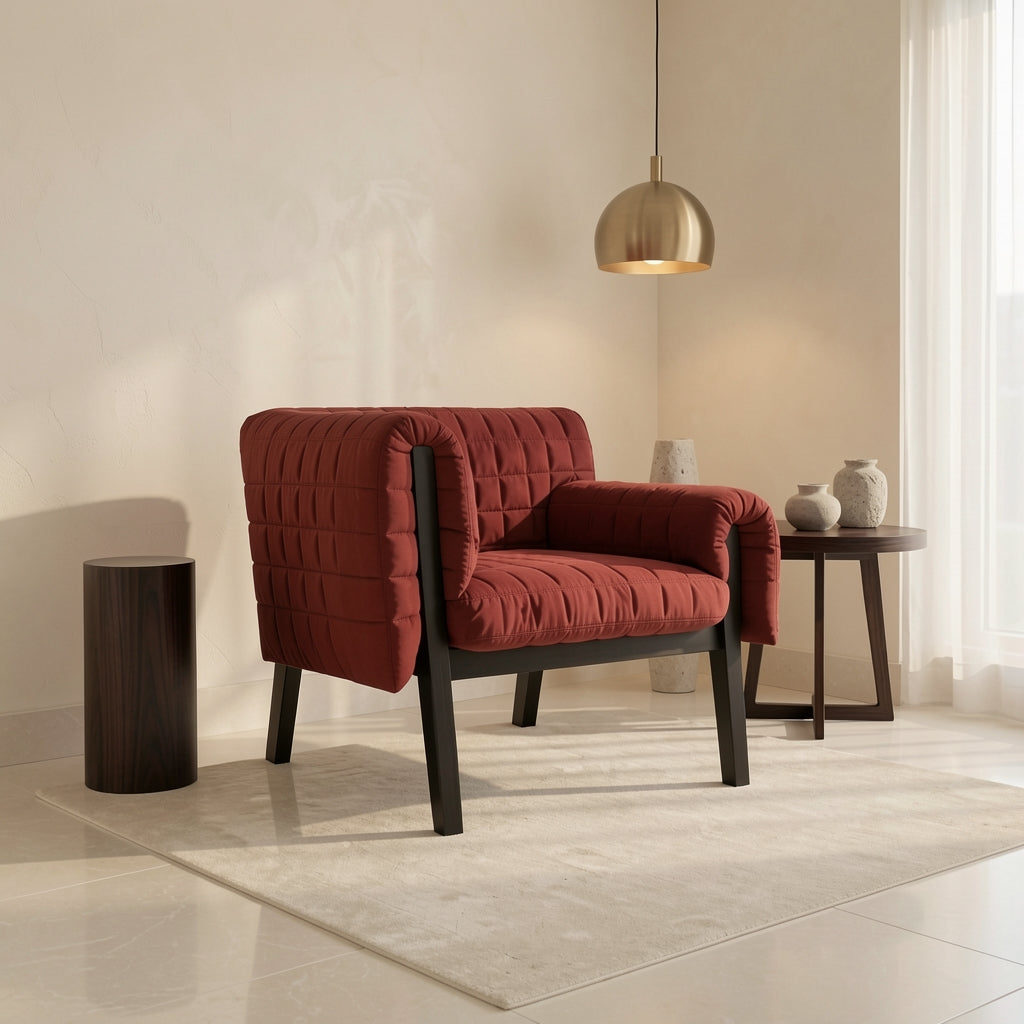 Quilted Lounge Chair (DY647) in marble bronze