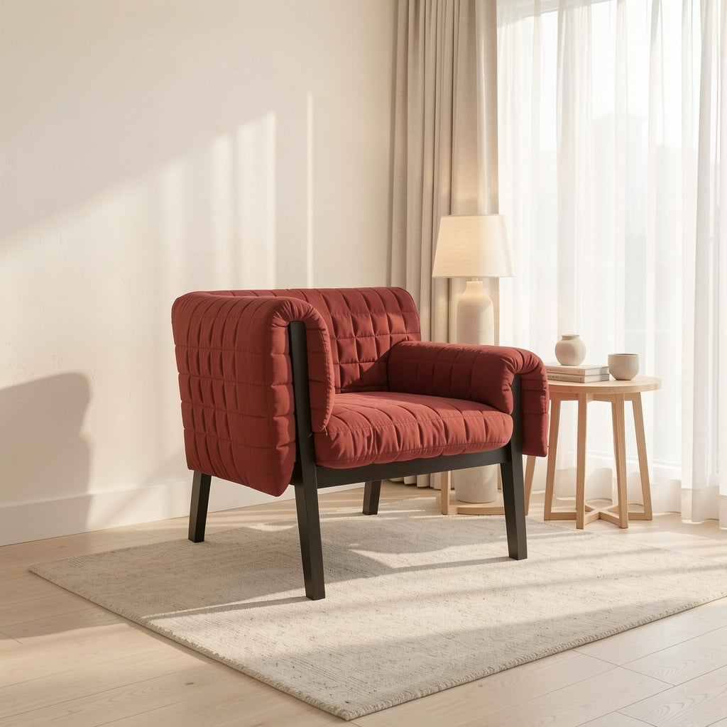 Quilted Lounge Chair (DY647) in soft oak daylight