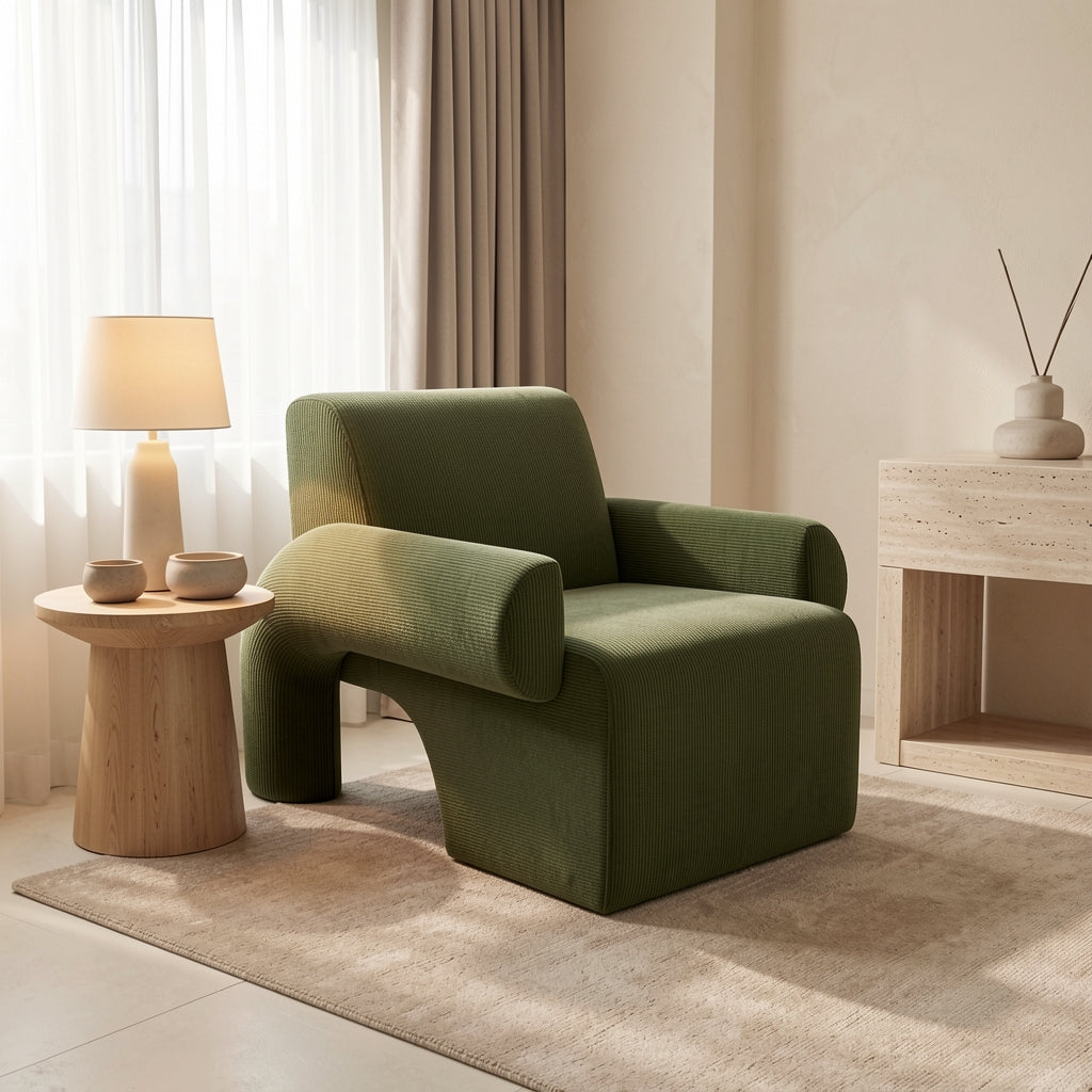 Green Lounge Chair (DY28) in home staged