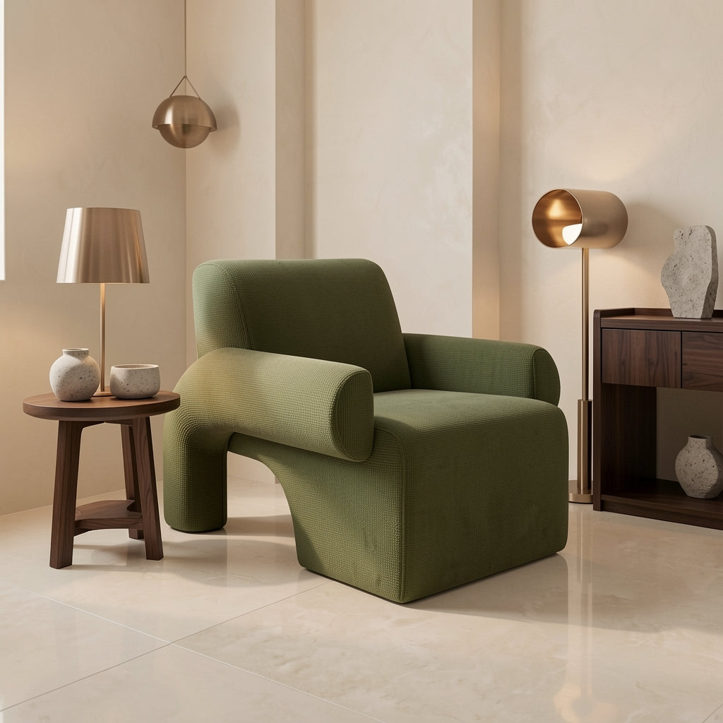 Green Lounge Chair (DY28) in marble bronze