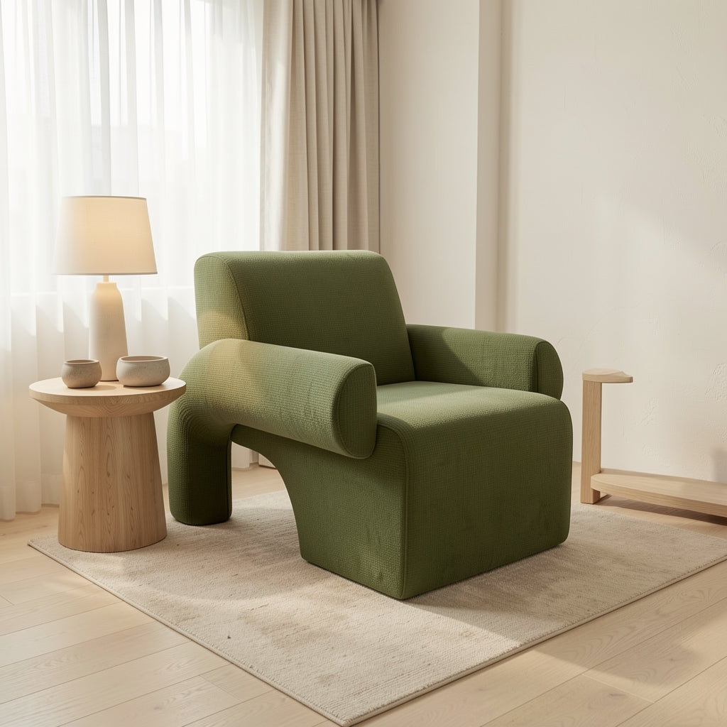 Green Lounge Chair (DY28) in soft oak daylight