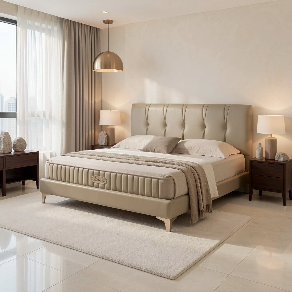 Tufted Bed (DYZ8930) in marble bronze