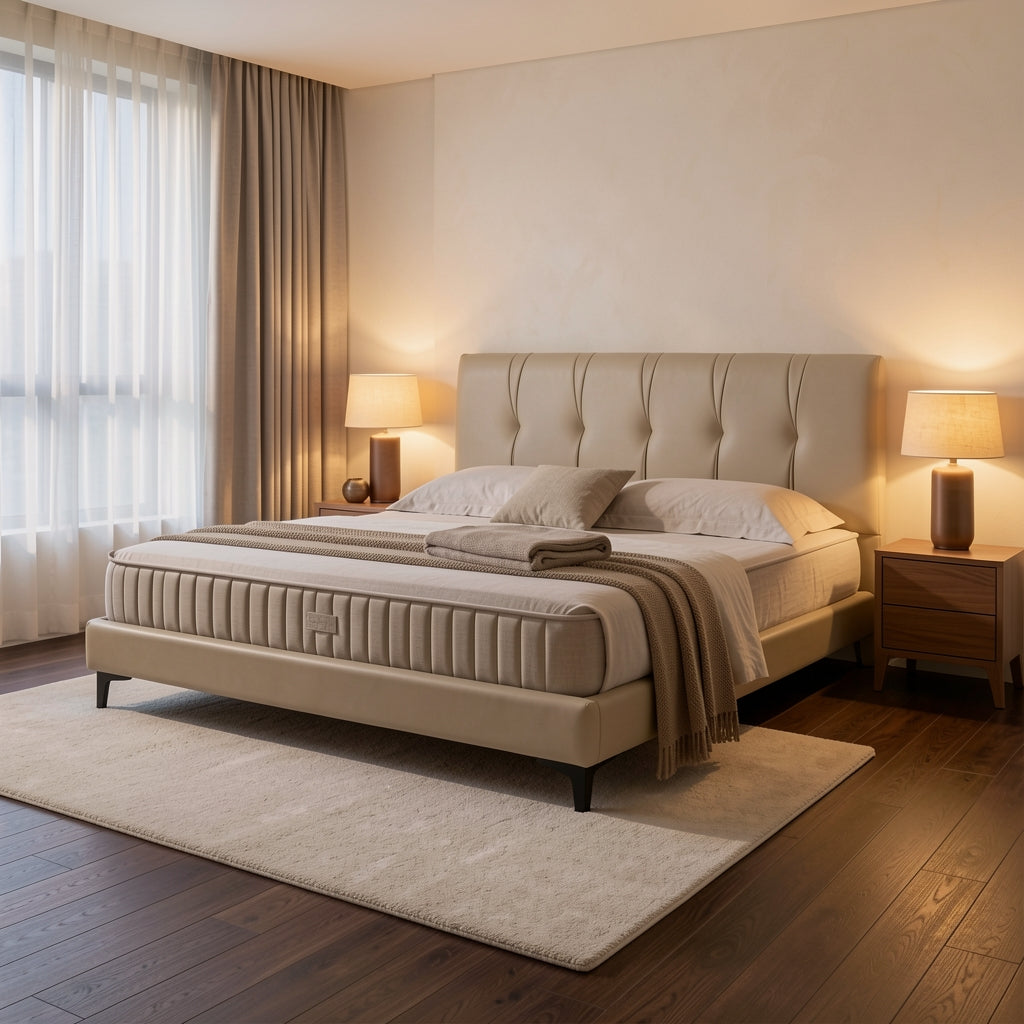 Tufted Bed (DYZ8930) in warm evening walnut